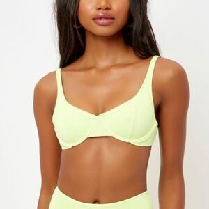 NWOT Frankie’s bikinis Sundance neon underwire bikini top 19373